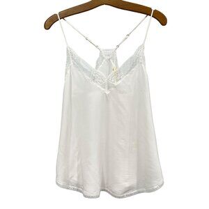 Love Stitch Lace Trim Cami Tank Top Size Small Boho Summer Festival Satin NEW